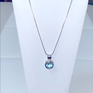 NWT Sterling Silver Blue Topaz necklace